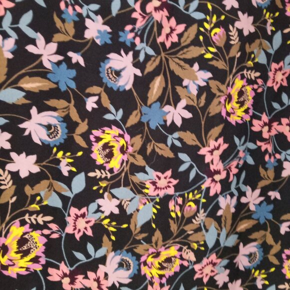 CeCe long balloon sleeve black floral blouse size L  B14 - Picture 4 of 9